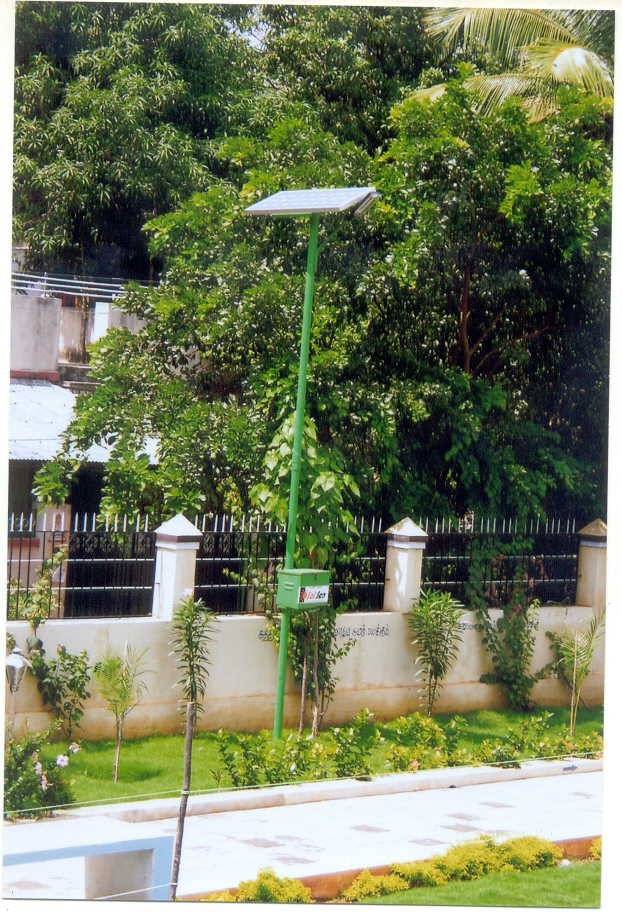 Solar energy used to light up the park at Valasarvakkam